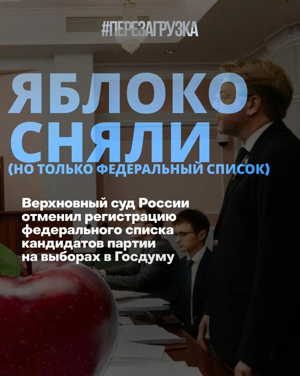 ЦИК снял федеральный список «Яблока» за несколько дней до голосования; кампания за мир и свободу переходит в округа, а рейтинги партий меняются