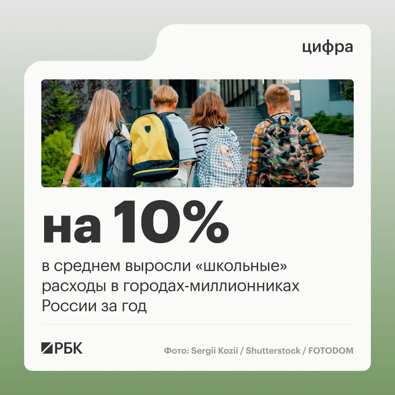 В исследовании представлены траты семей на школьное обустройство в пяти миллионниках и отмечен годовой рост примерно в 10%.